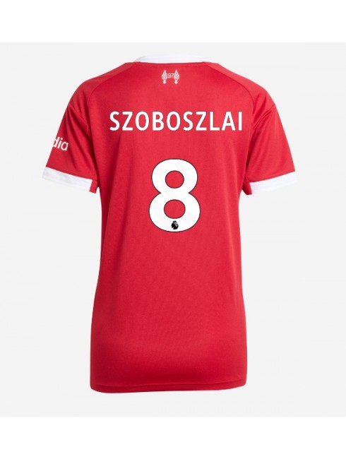 Ženski Nogometna dresi replika Liverpool Dominik Szoboszlai #8 Domači 2025-26 Kratek rokav Ženski Nogometna dresi replika Liverpool Dominik Szoboszlai #8 Domači 2025-26 Kratek rokav